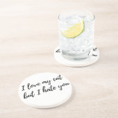 私は私の猫-黒--を愛します コースター (側面)