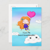 私は私の甘い孫娘が大好き…ハグとキス シーズンポストカード (正面/裏面)