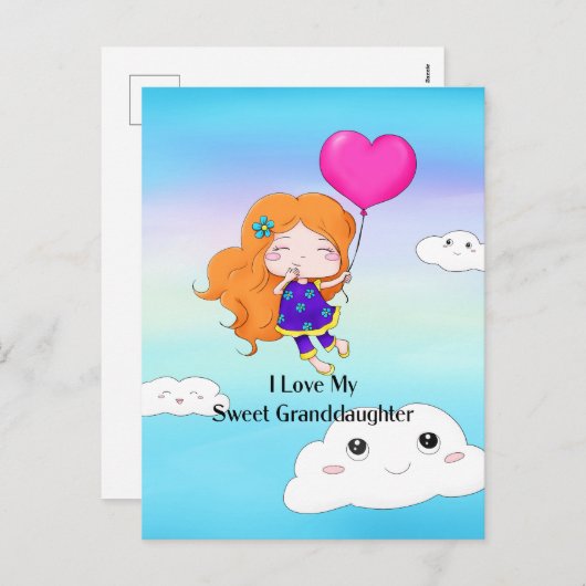 私は私の甘い孫娘が大好き…ハグとキス シーズンポストカード (正面/裏面)