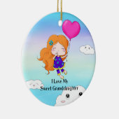 私は私の甘い孫娘が大好き…ハグとキス セラミックオーナメント (右)