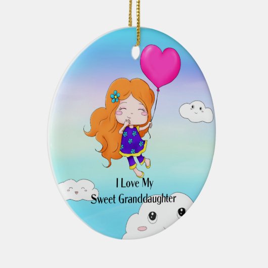 私は私の甘い孫娘が大好き…ハグとキス セラミックオーナメント (右)