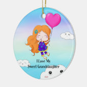 私は私の甘い孫娘が大好き…ハグとキス セラミックオーナメント (左)
