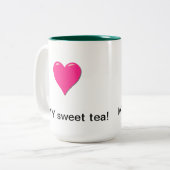 私は私の甘い茶マグを愛します ツートーンマグカップ (正面左)