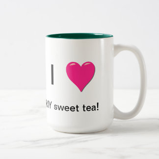 私は私の甘い茶マグを愛します ツートーンマグカップ