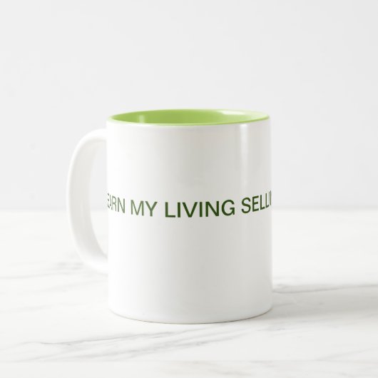 私は私の生きた販売時間崩壊コーヒーマグを稼ぐ ツートーンマグカップ (正面左)