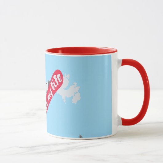 "私は私の生命"スノーボードのマグ好みます マグカップ (右)