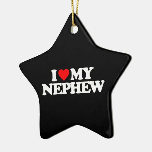 私は私の甥を愛します セラミックオーナメント (左)