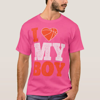 私は私の男の子を愛して – バスケットボールギフト男女性 Tシャツ