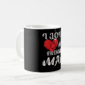 私は私の男を愛素晴らしする コーヒーマグカップ (正面左)