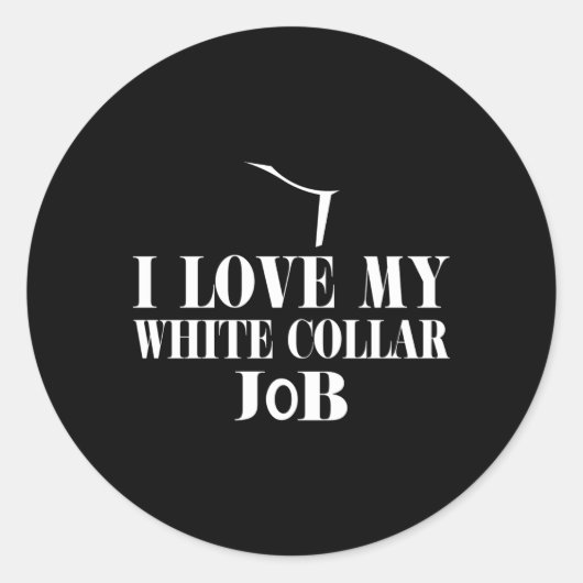 私は私の白い襟の仕事の聖職者の調整が大好き ラウンドシール (正面)