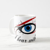 私は私の目のマグによって聞きます コーヒーマグカップ (正面左)