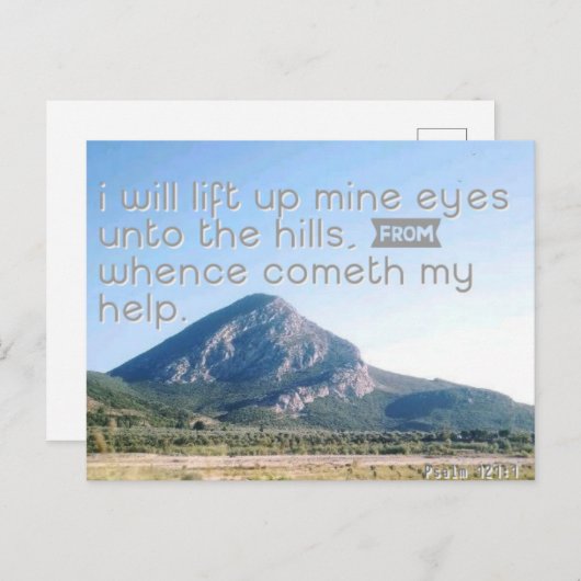 私は私の目を持ち上げる – Christian Artポストカード シーズンポストカード (正面/裏面)