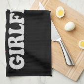 私は私の短いGF女の子の男の子カップルのバレンタインデーが大好き キッチンタオル (四つ折り)