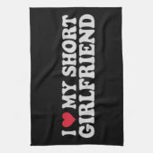 私は私の短いGF女の子の男の子カップルのバレンタインデーが大好き キッチンタオル (縦)