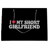 私は私の短いGF女の子の男の子カップルのバレンタインデーが大好き ラージペーパーバッグ (正面)