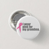 私は私の祖母のためのピンクを身に着けています 缶バッジ (正面&裏面)