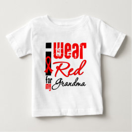 私は私の祖母のための赤いリボンを身に着けています ベビーTシャツ