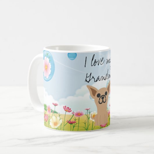 私は私の祖母のチワワ/Chiweenieの庭のマグ愛します コーヒーマグカップ (正面左)