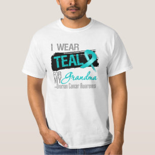 私は私の祖母の卵巣癌のためのティール(緑がかった色)のリボンを身に Tシャツ
