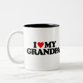 私は私の祖父を愛します ツートーンマグカップ (左)