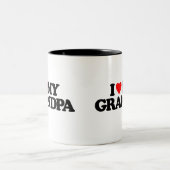私は私の祖父を愛します ツートーンマグカップ (中央)