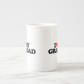 私は私の祖父を愛します ボーンチャイナマグカップ (正面)