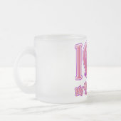 私は私の祖父母ピンク/紫が大好き – ハート フロストグラスマグカップ (左)