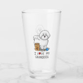 私は私の祖犬のBichonフリーズ犬が大好き – 祖父母 タンブラーグラス (裏面)