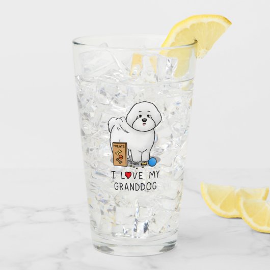 私は私の祖犬のBichonフリーズ犬が大好き – 祖父母 タンブラーグラス (アイス裏面)