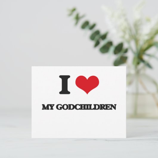 私は私の神の子供たちを愛する ポストカード (スタンド正面)