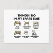 私は私の空き時間のゲームのゲーマーで行うこと ポストカード (正面)