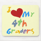 私は私の第4グレーダーのTシャツおよびギフトを愛します マウスパッド (正面)