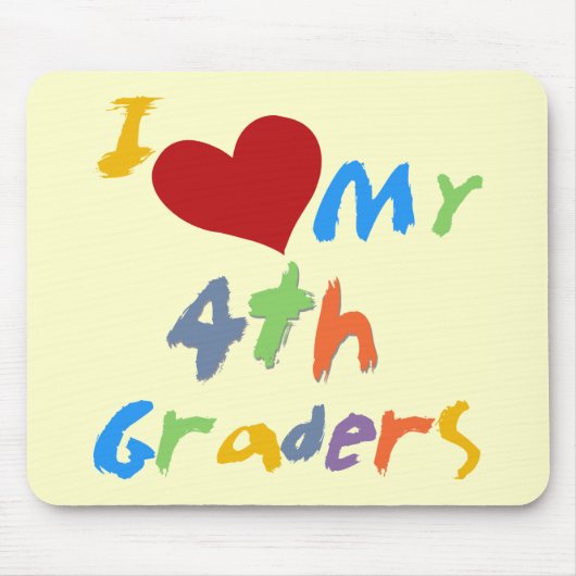 私は私の第4グレーダーのTシャツおよびギフトを愛します マウスパッド (正面)