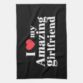 私は私の素晴らしいガールフレンド大好き私はハート私のホットGf キッチンタオル (縦)