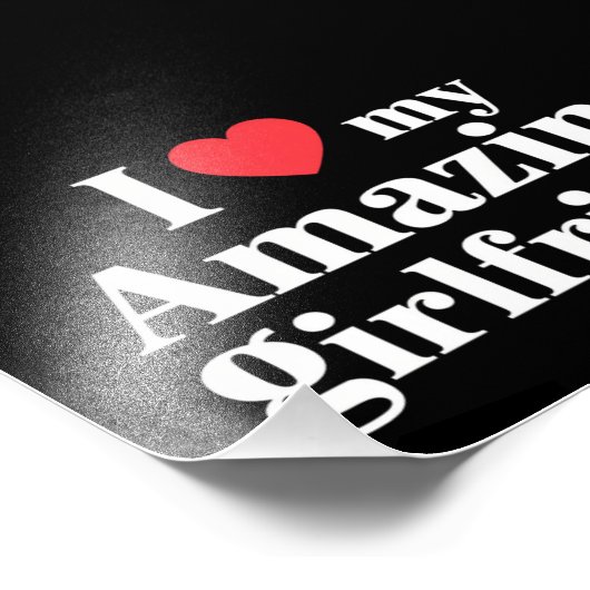 私は私の素晴らしいガールフレンド大好き私はハート私のホットGf フォトプリント (角)