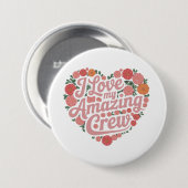 私は私の素晴らしいクルー完璧なリーダーシップデザイン 缶バッジ (正面&裏面)