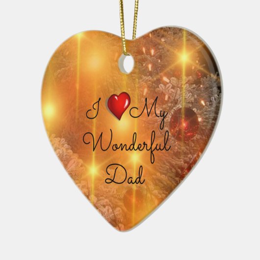 私は私の素晴らしいパパが大好き セラミックオーナメント (左)