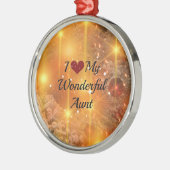 私は私の素晴らしい叔母が大好き – クリスマスゴールデングロー メタルオーナメント (左)