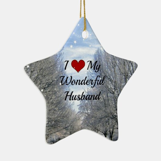 私は私の素晴らしい夫を愛している セラミックオーナメント (右)