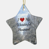 私は私の素晴らしい夫を愛している セラミックオーナメント (左)