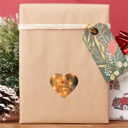 私は私の素晴らしい妹を愛している ハートシール (クリスマス)