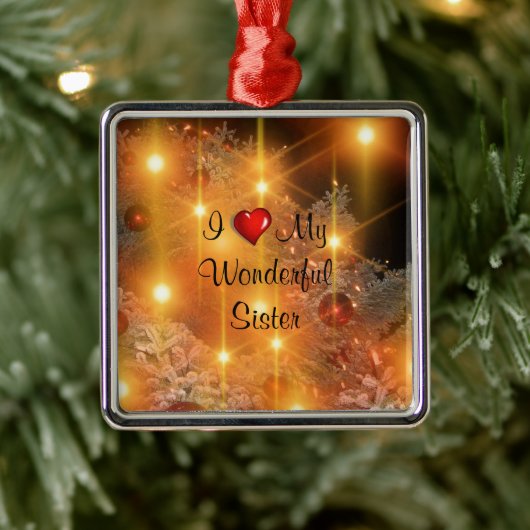 私は私の素晴らしい妹を愛している メタルオーナメント (ツリー)