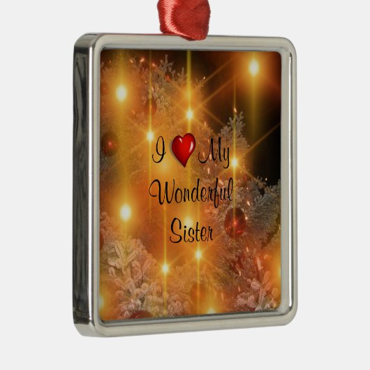 私は私の素晴らしい妹を愛している メタルオーナメント (右)