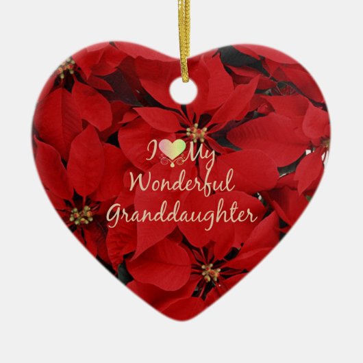 私は私の素晴らしい孫娘が大好きだ セラミックオーナメント (正面)