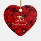 私は私の素晴らしい孫娘、クリスマスが大好き セラミックオーナメント (正面)