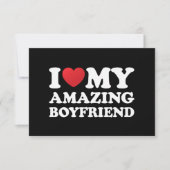 私は私の素晴らしい彼氏を愛する私の熱いBfハート サンキューカード (正面)