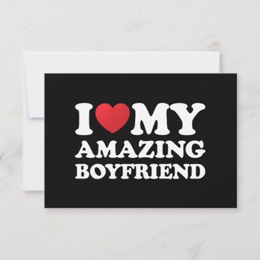 私は私の素晴らしい彼氏を愛する私の熱いBfハート サンキューカード (正面)
