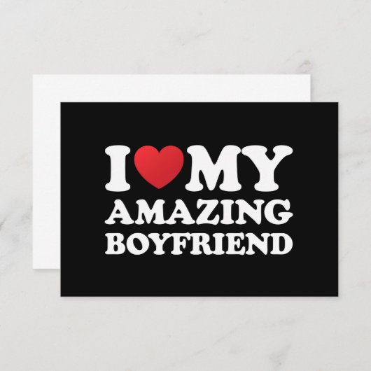 私は私の素晴らしい彼氏を愛する私の熱いBfハート サンキューカード (正面/裏面)