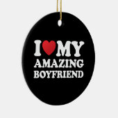 私は私の素晴らしい彼氏を愛する私の熱いBfハート セラミックオーナメント (右)