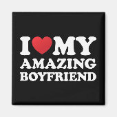 私は私の素晴らしい彼氏を愛する私の熱いBfハート マグネット (正面)